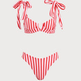Set Bikini cu Dungi Roz