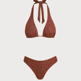 Set de trei piese Jacquard maro