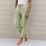 Sara - Pantaloni elastici din in Premium