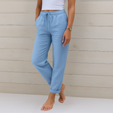 Sara - Pantaloni elastici din in Premium