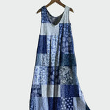 Rochie cu Model de Patchwork Albastru