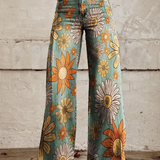 Caro - Pantaloni palazzo cu imprimeu floral