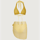 Set de Bikini Texturat Jacquard Galben