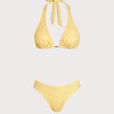 Set de Bikini Texturat Jacquard Galben