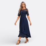 Mariana - Rochie din Dantelă cu Mâneci Scurte