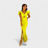 Lúcia - Rochie flamenco neon