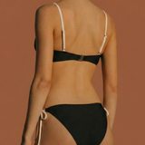 Seturi de Bikini Bralette Negre cu Contrast