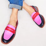 Lunessa - Mocasini cu accent colorat