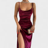 Gabriela - Rochie din catifea cu fante
