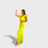 Lúcia - Rochie flamenco neon
