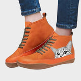 Kitty - Botine din piele pentru iubitorii de pisici