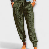 Fericire - Pantaloni leopard cu picioare largi