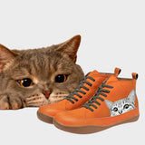 Kitty - Botine din piele pentru iubitorii de pisici