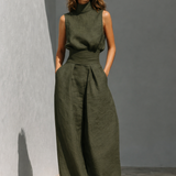Maria | Set minimalist de două piese cu picior larg