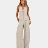 Assia | Set de vestă fără mâneci și pantaloni