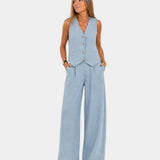 Assia | Set de vestă fără mâneci și pantaloni
