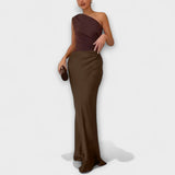 Luna - Rochie asimetrică din satin