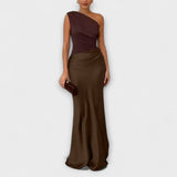 Luna - Rochie asimetrică din satin