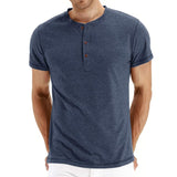Tricou Henley - Material Moale Guler
