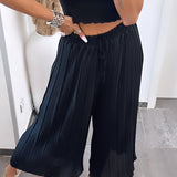 Maia - Pantaloni Plisați Negri