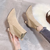Rita - Botine cu platformă din suede