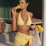 Set de Bikini Texturat Jacquard Galben