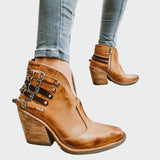 Botine din piele retro