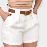 Pantaloni Plisați cu Talie Înaltă