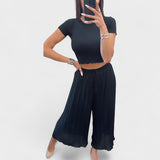 Maia - Pantaloni Plisați Negri