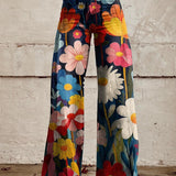 Léna - Pantaloni largi cu imprimeu floral