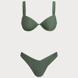 Seturi de bikini cu sârmă, culoarea verde armată