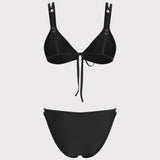 Set Bikini Triunghi Negru cu O-Ring
