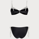 Seturi de Bikini Bralette Negre cu Contrast