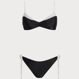 Seturi de Bikini Bralette Negre cu Contrast