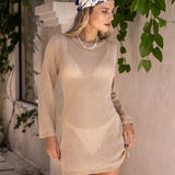 Cover-up cu mâneci clopot kaki
