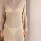 Cover-up cu mâneci clopot kaki
