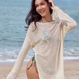 Pareo Costum de Baie Culoare Caise