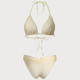 Set de bikini galben cu volane