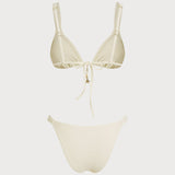 Set de bikini triunghiular cu șnur Off White