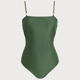 Costum de baie dintr-o singură piesă, verde, cu elasticitate mare
