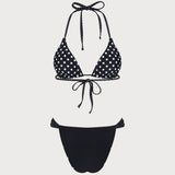 Costum de baie reversibil cu buline negre