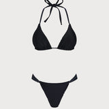 Costum de baie reversibil cu buline negre