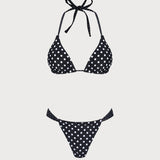 Costum de baie reversibil cu buline negre