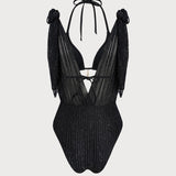 Set Bikini Triunghi cu Siret Negru