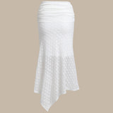 Fustă Midi Sirenă Albă din Jacquard