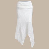 Fustă Midi Sirenă Albă din Jacquard