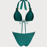 Set Bikini Triunghi Verde cu Halter