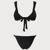 Set de bikini bralette cu decolteu în V negru