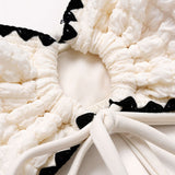 Set Bikini Bandeau Alb cu Contrast