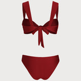 Set de bikini roșu cu talie joasă